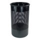 Perforated metal wastebasket
