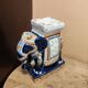 Ceramic enamelled elephant ashtray and pocket tray