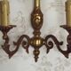 Pair Vintage French Traditional Style Bronze Mid Century Wall Lights 5345