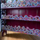 Folk painted wooden wall shelf