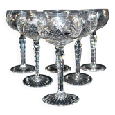 SAINT-LOUIS Balloon Wine Glass ROEMER in cut crystal star 1930 H14.5cm
