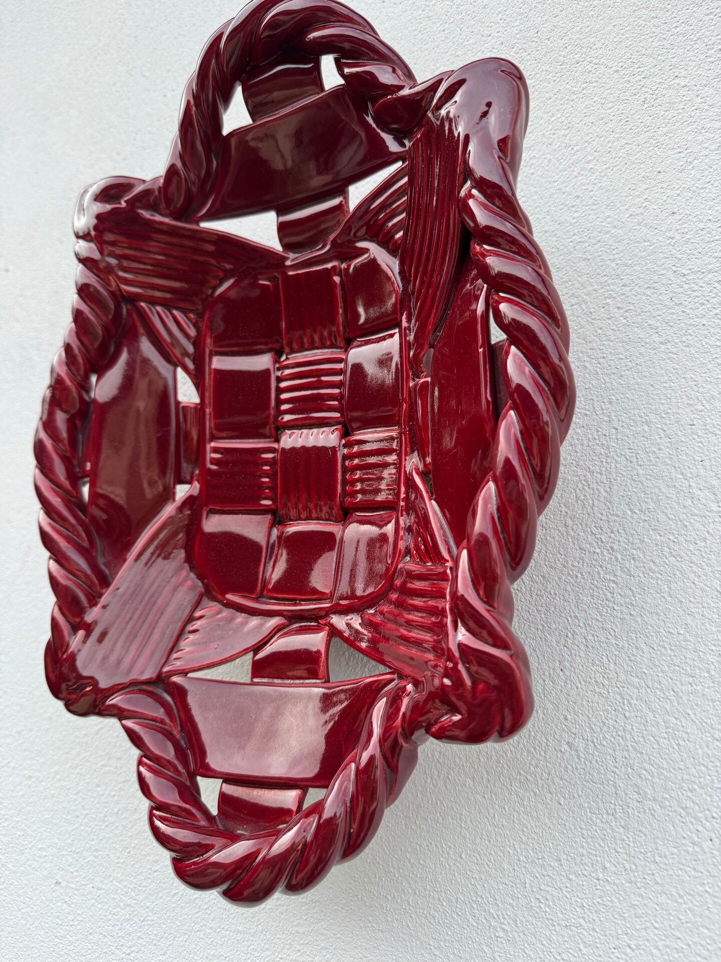 Corbeille céramique tressée Vallauris années 60