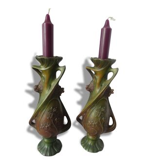Paire de bougeoirs Art - nouveau