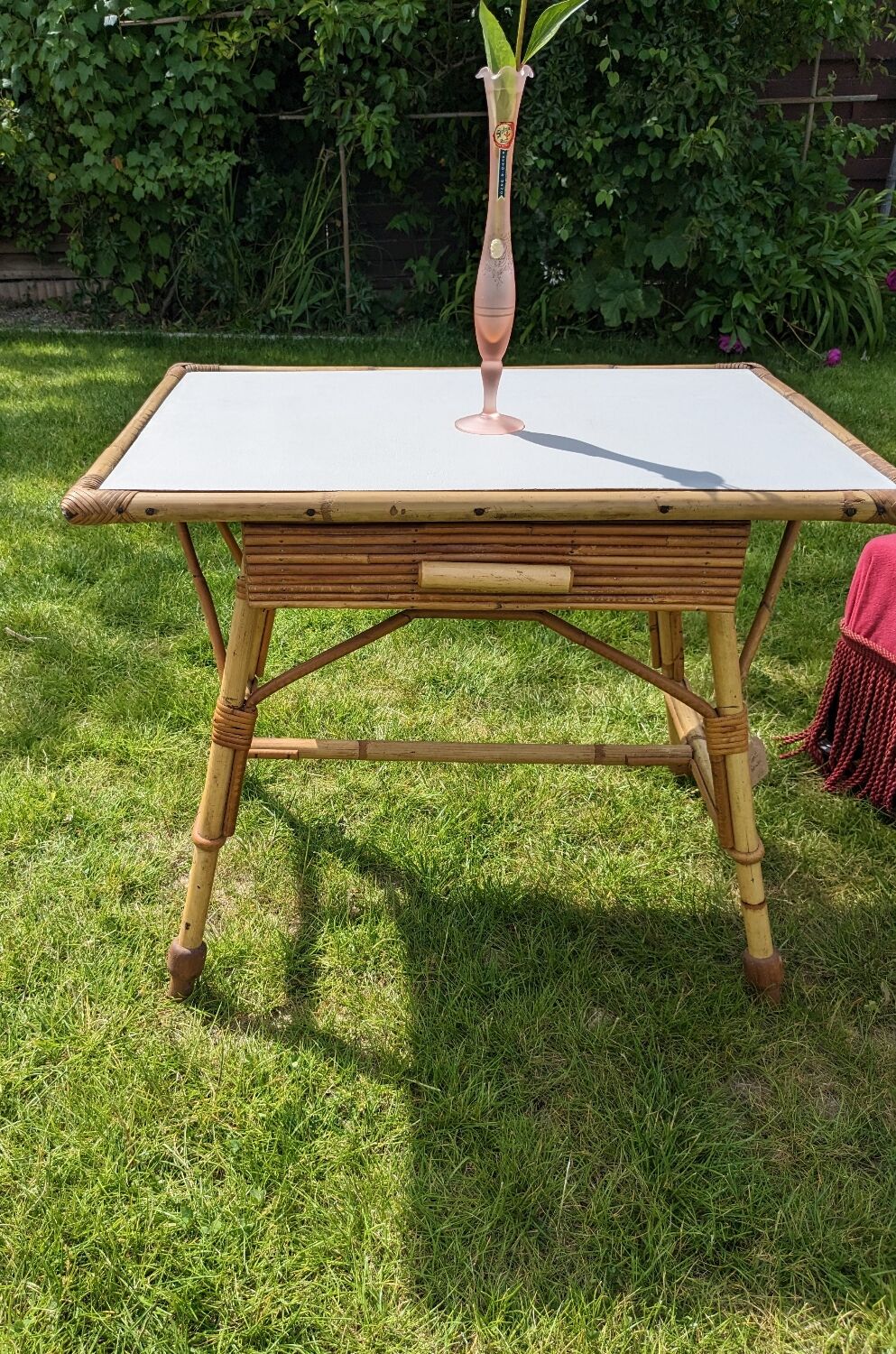 Rattan coffee table with drawer