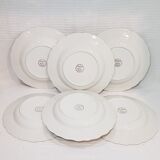 6 Digoin porcelain Fragonard flat plates