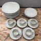 Old service pullivuyt 14 plates and 5 cups vintage white ceramic
