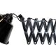 Industrial Black Enamel Scissor Wall Lamp, 1930s