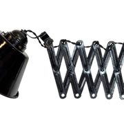 Industrial Black Enamel Scissor Wall Lamp, 1930s