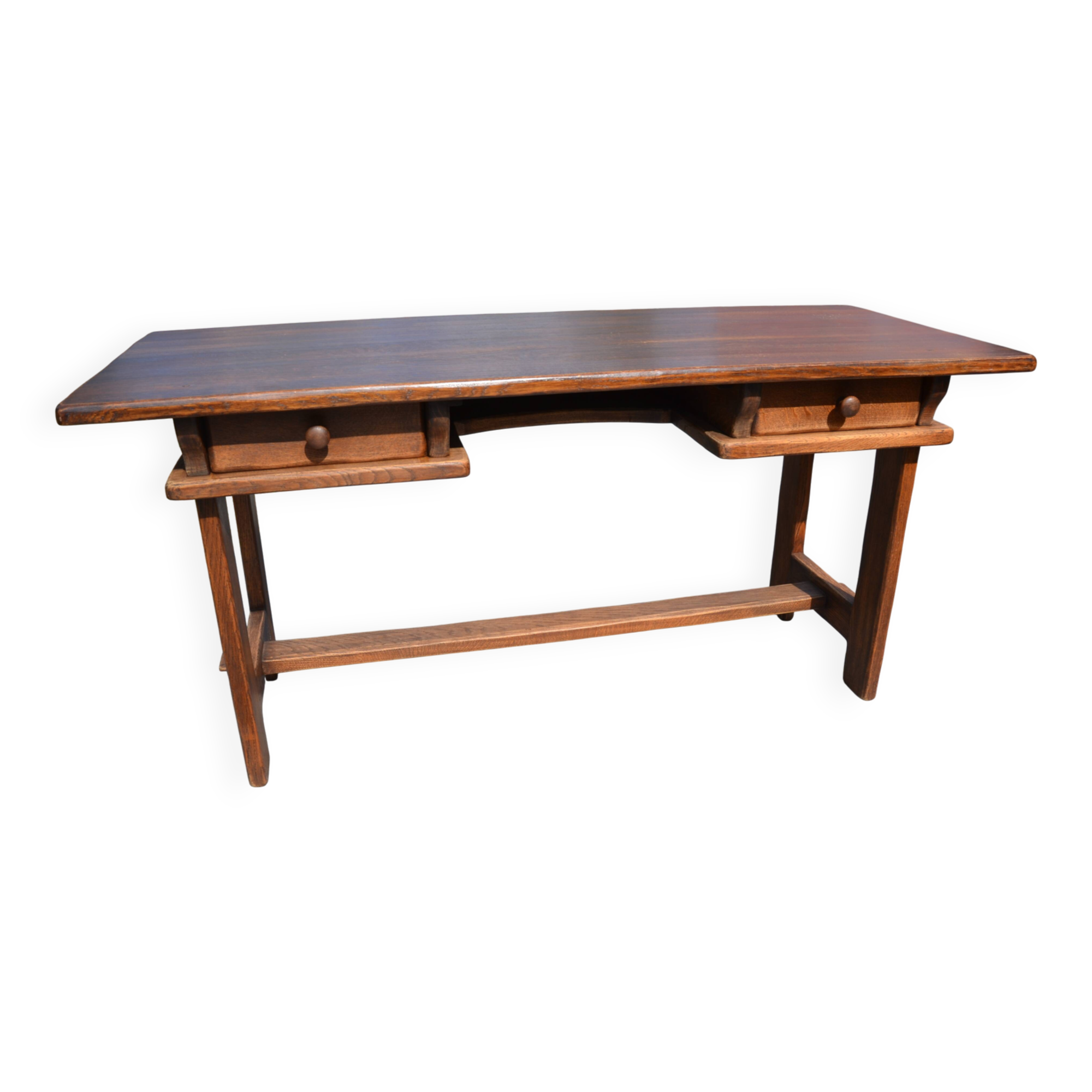 Bureau/table de ferme "brutaliste" chêne massif