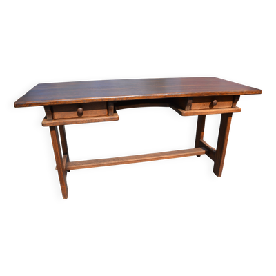 Bureau/table de ferme ''brutaliste'' chêne massif