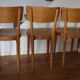 Série de 3 chaises bistrot 1950