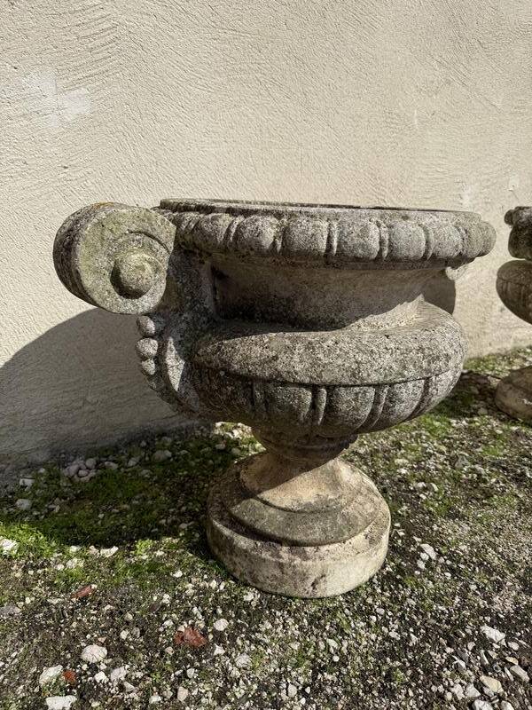 Paire de vasques - jardinières Médicis en pierre