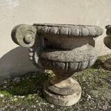 Paire de vasques - jardinières Médicis en pierre