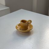 Bougeoir jaune, poterie Massucco Aubagne