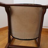 4 Scandinavian chairs in solid wood and black imitation leather