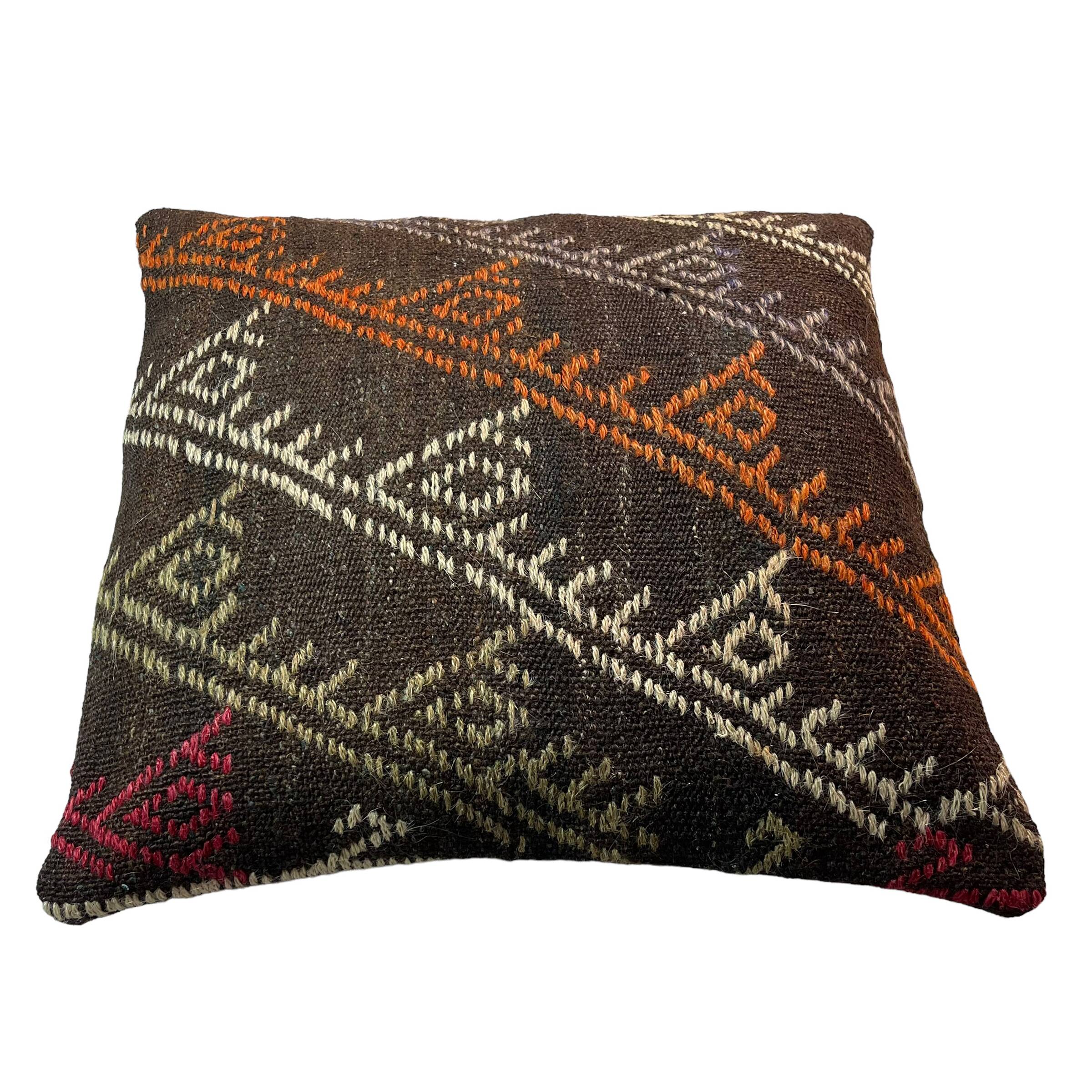Vintage turkish kilim cushion cover , 55 x 55 cm