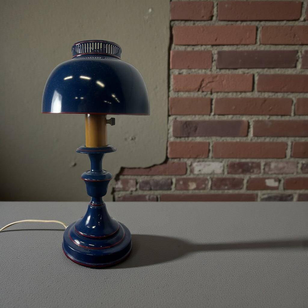 Mini vintage blue desk lamp