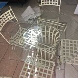 Wrought iron round table and 4 chairs