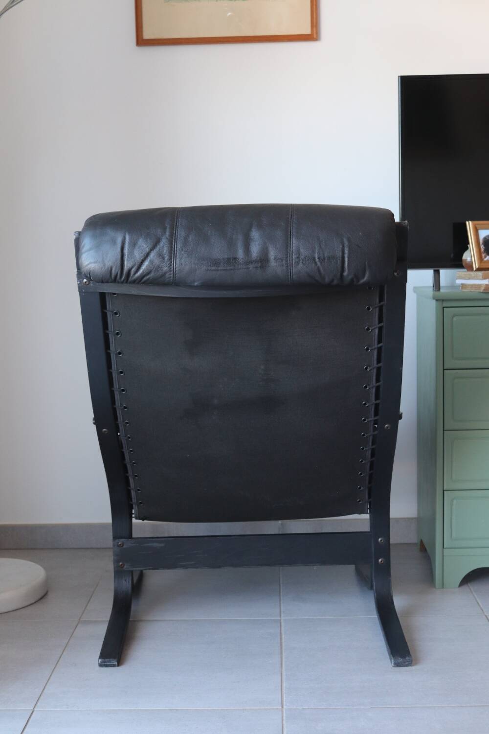 Siesta armchair Westnofa ingmar relling vintage black leather