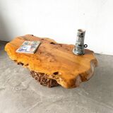 "Free-form" coffee table in solid elm.