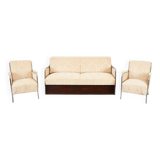 Milieu du siècle. Lit convertible et fauteuils de style Bauhaus par József Peresztegi, Hongrie des années 1950