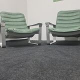 Paire de fauteuils pulkka vintage et ottoman par Ilmari Lappalainen pour Asko Finlande