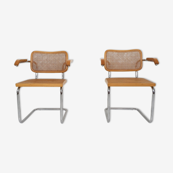 Ensemble de deux chaises par Marcel Breuer pour Cidue modèle S64, Italie des années 1970