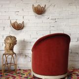 Art deco velvet armchair