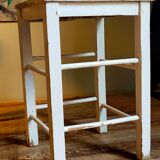 Workshop stool in vintage patinated solid wood