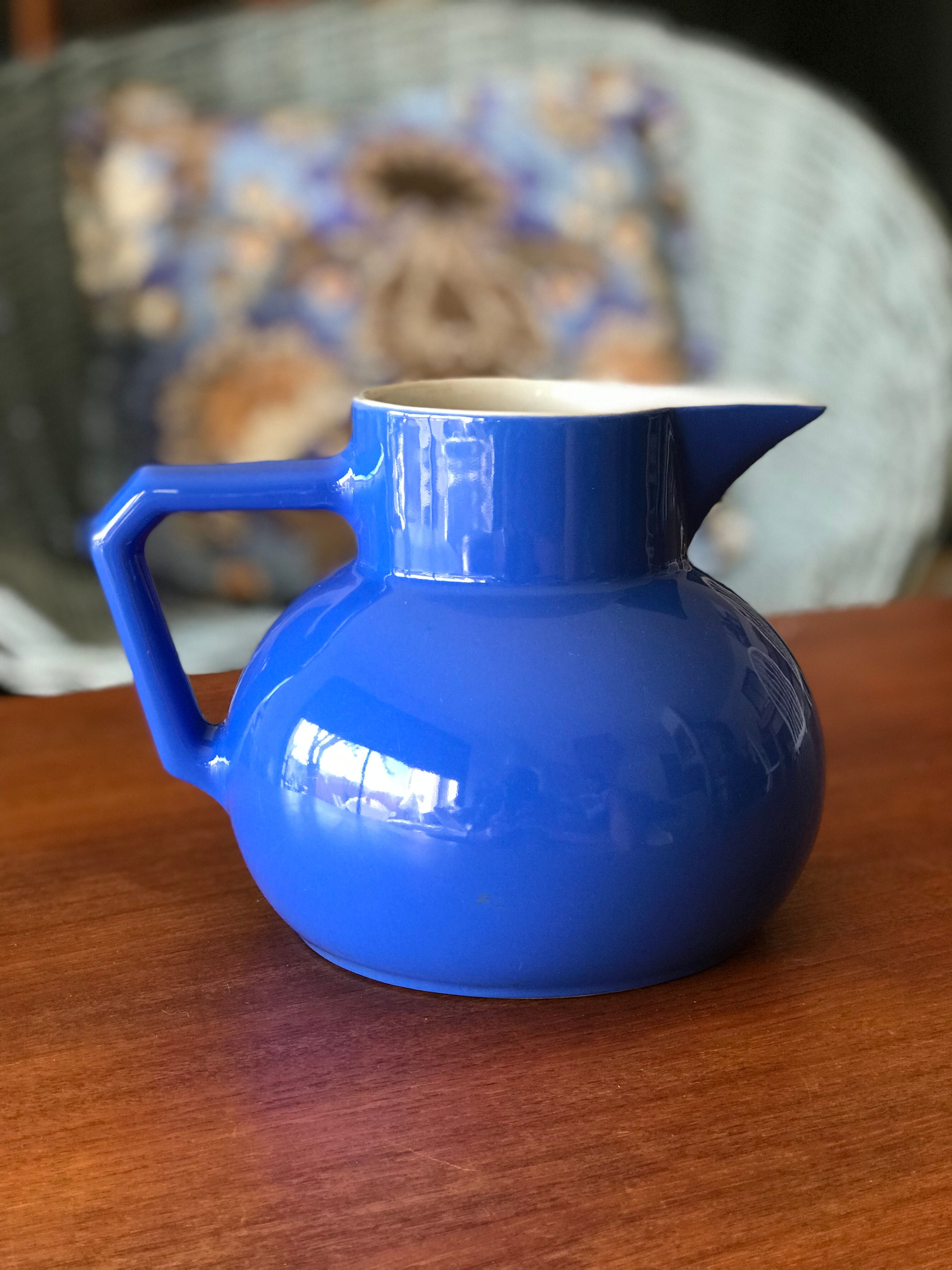 Porcelain blue pitcher