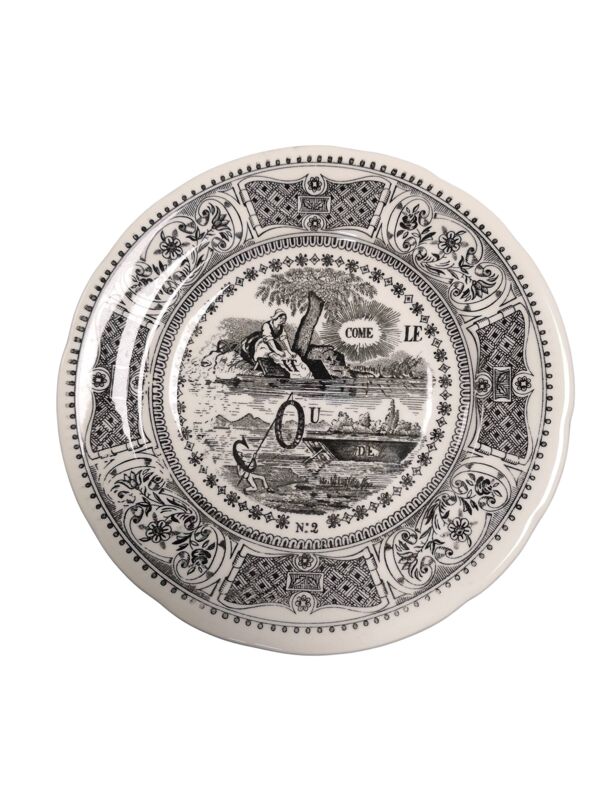 Lot de 6 Assiettes en porcelaine Rébus Gien