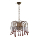 Lustre en cascade de grande taille en verre de Murano rose