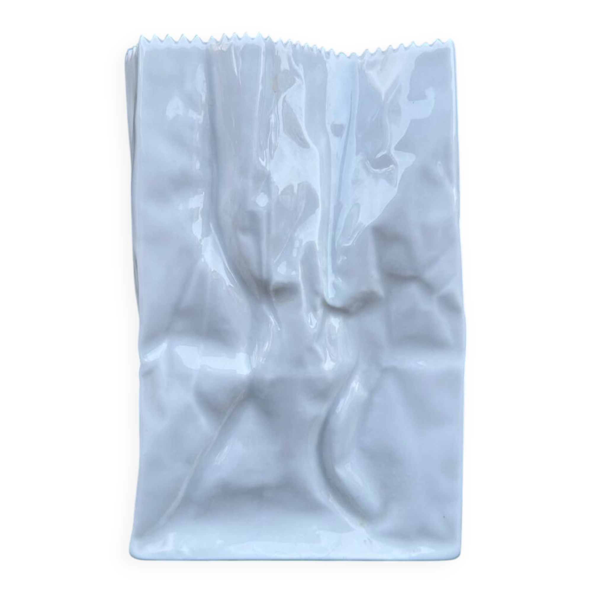 "Paper bag" vase by Tapio Wirkkala, Rosenthal, 1970s.