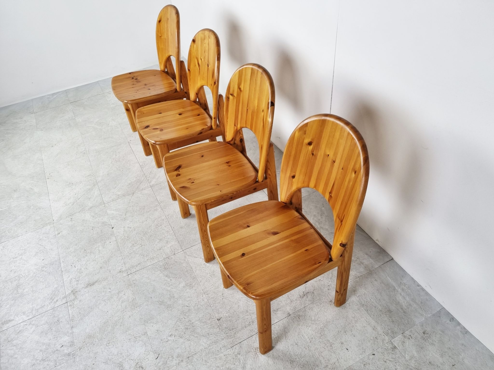 Rainer Daumiller pine wood dining chairs for Hirtshals Savvaerk  1980