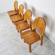Rainer Daumiller pine wood dining chairs for Hirtshals Savvaerk  1980