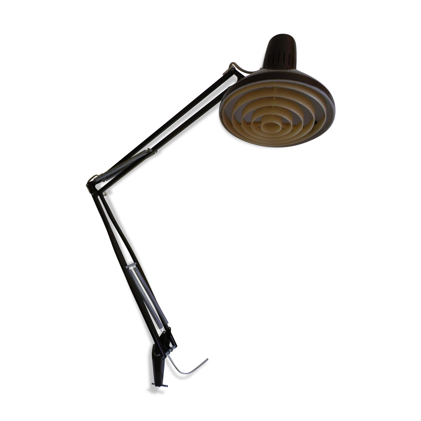 Lamp architect with lampshade in enamelled plate and 2 articulated arms brand ledu