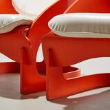 Joe Colombo Pair of Early 4801 Lounge Chairs for Kartell Italy 1964