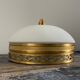 Art deco wall lamp or ceiling lamp in brass and white opaline