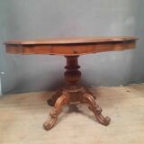 Guéridon, table violon Napoléon III en noyer