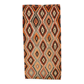 Tapis Kilim Vintage – Motifs Géométriques Tribaux, Tissé à la Main, 172x346 Cm