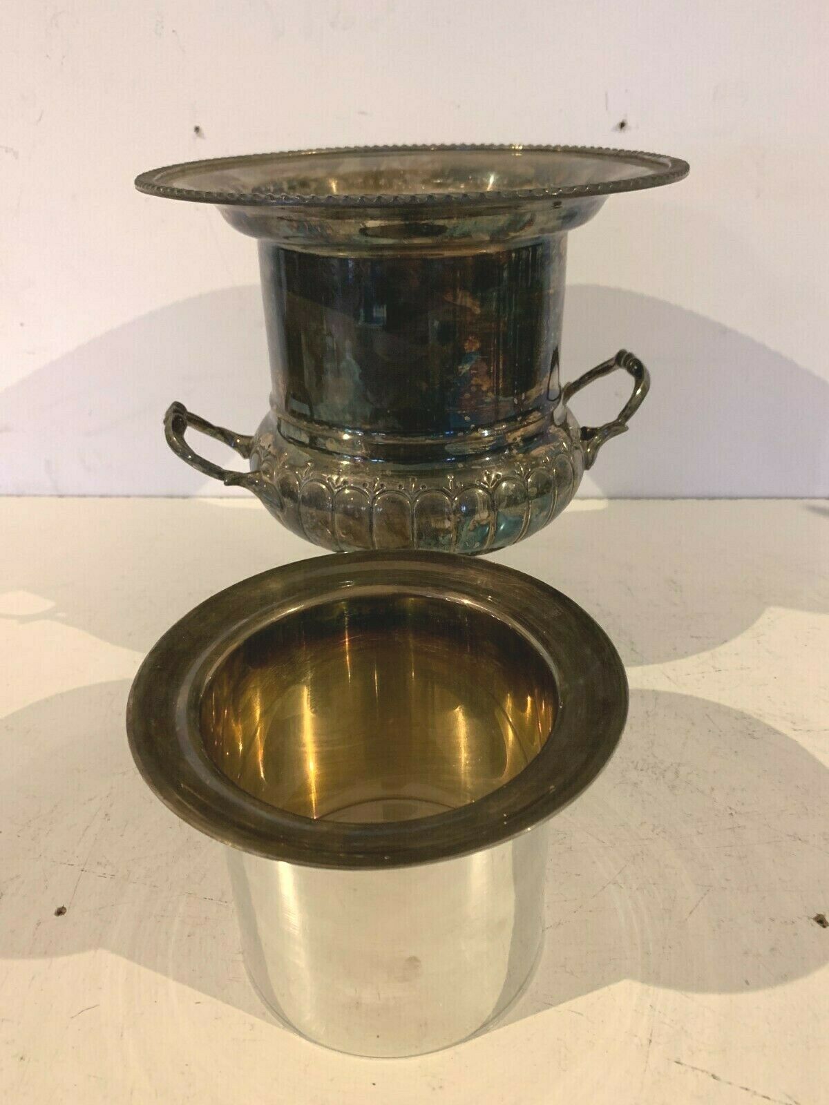 20th century silver metal champagne bucket