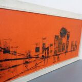 Brooklyn Bridge, New York, 1970s, Acrylic on Wood, Framed