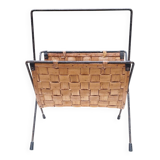 Metal and wood magazine rack