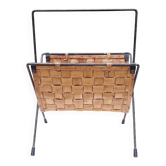 Metal and wood magazine rack