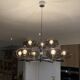 Very rare - Sciolari 9-light chrome and smoked glass chandelier - 1970s - Vintage