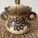 Ceramic sugar bowl signed Paul Fouillen (Ceramicist from Quimper)