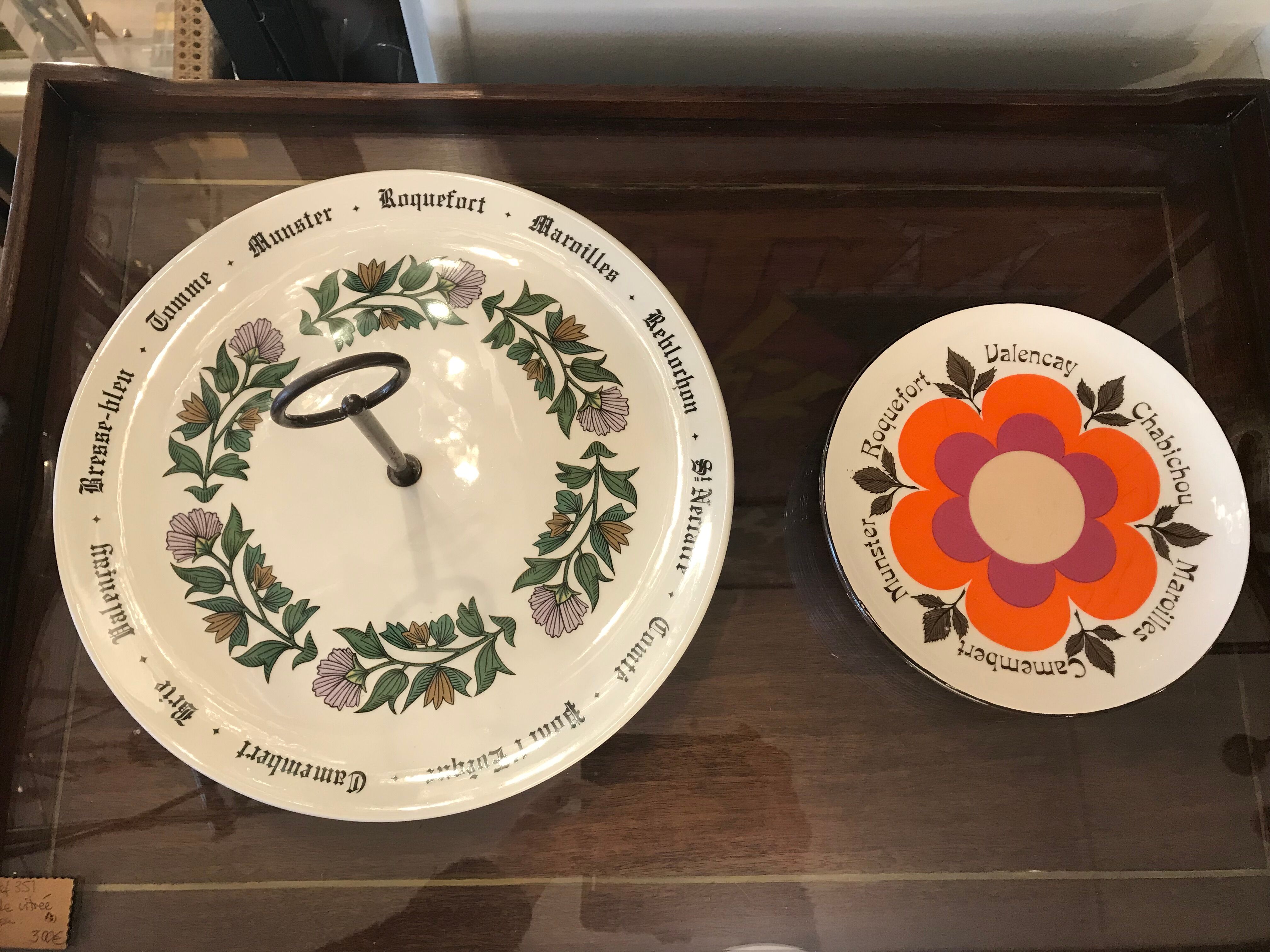 Gien 1970 earthenware cheese platter