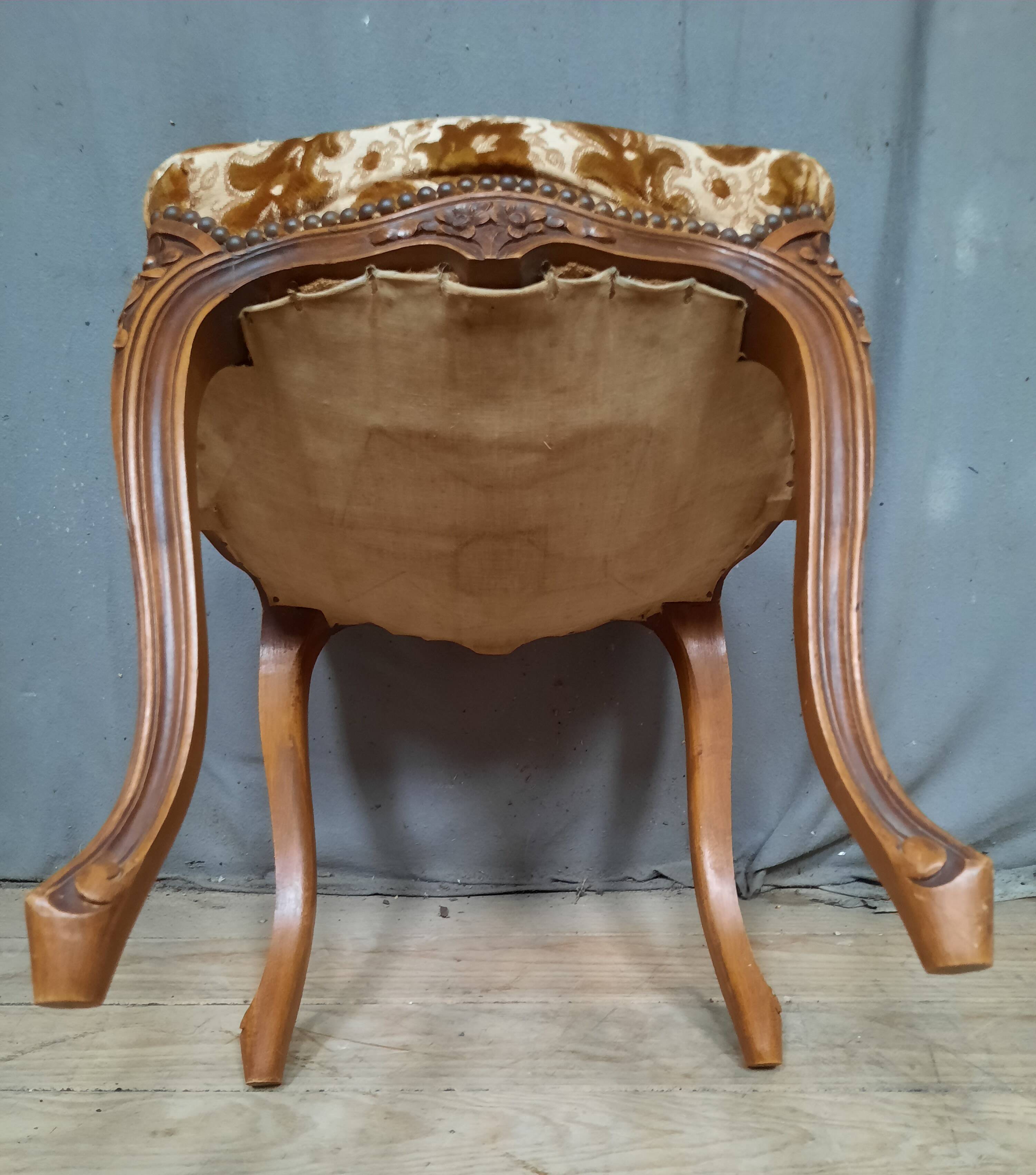 Louis XV style upholstered stool