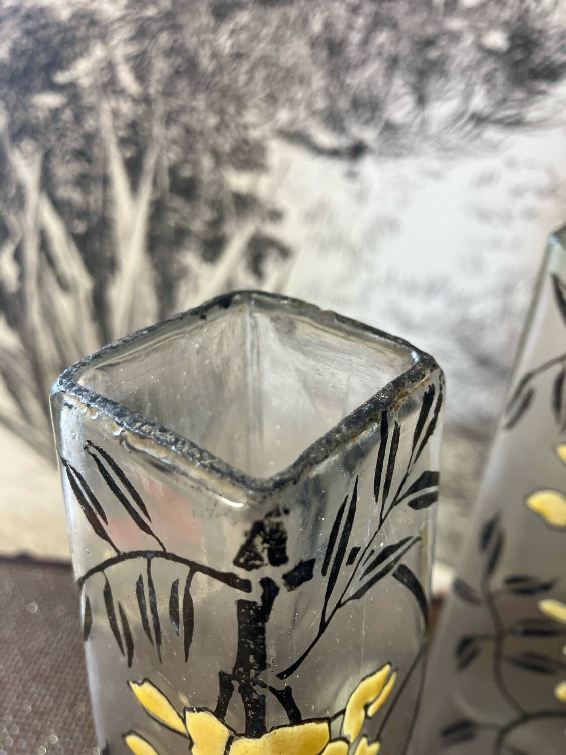 Pair of Flower Vases Signed Jem (legras)