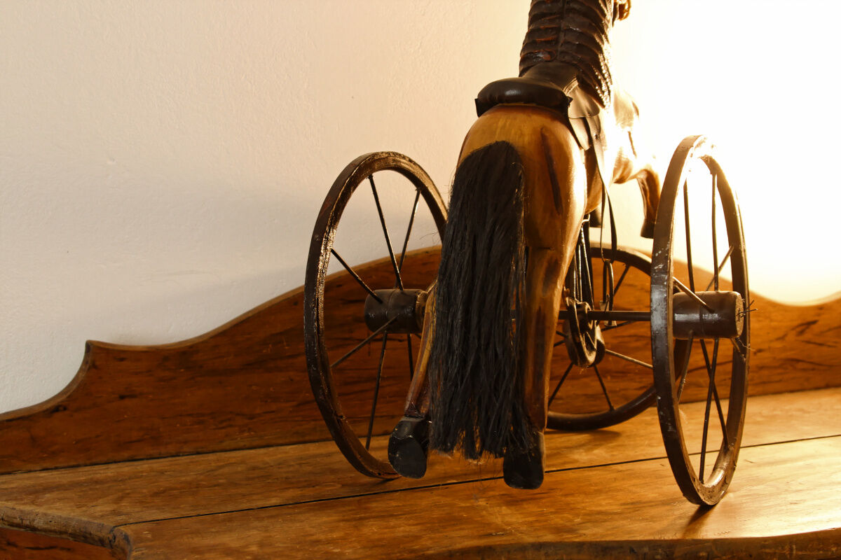 Old miniature horse tricycle